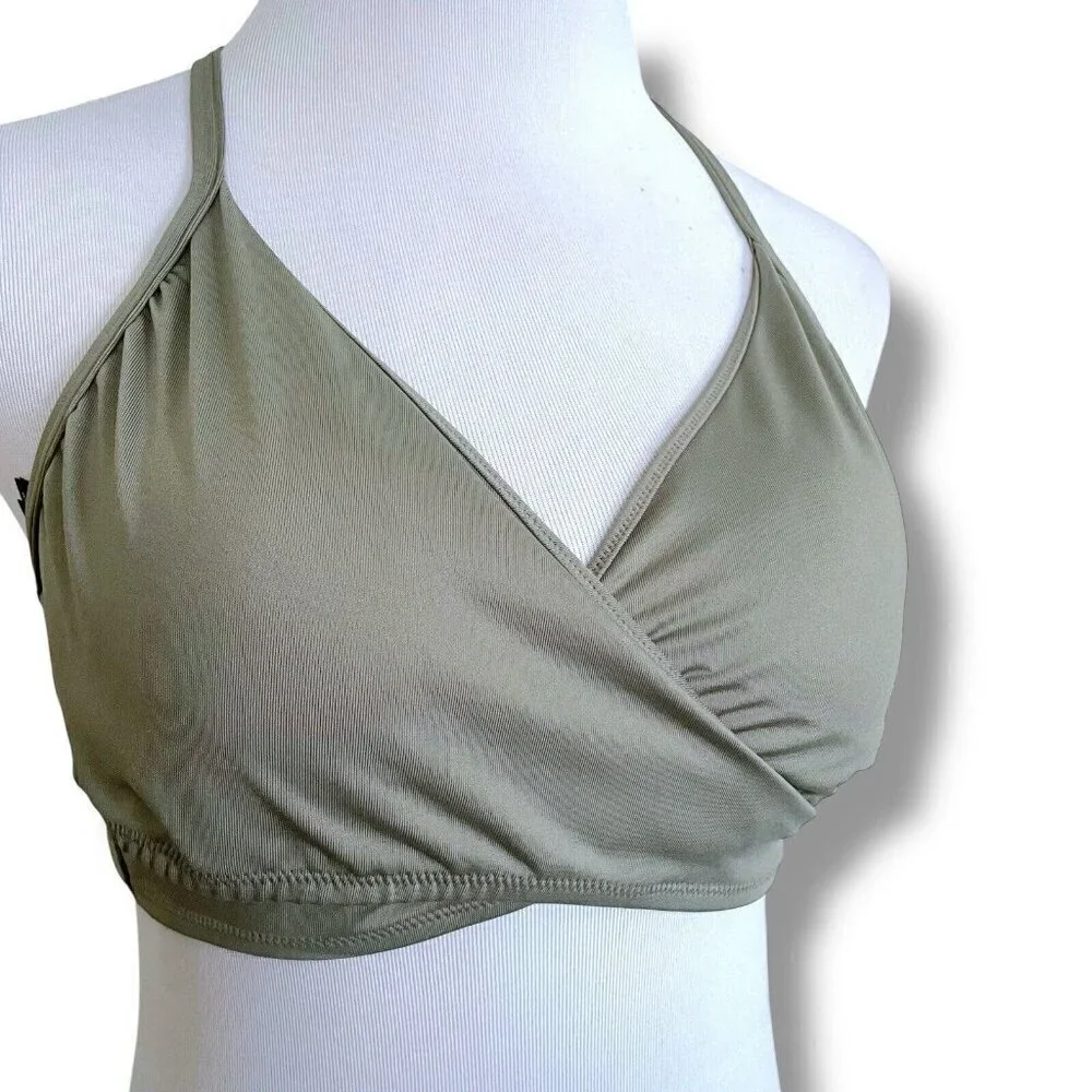 Victorias Secret PINK Sports Bra Sz Large Olive Green Ulitmate Lightly Lined
